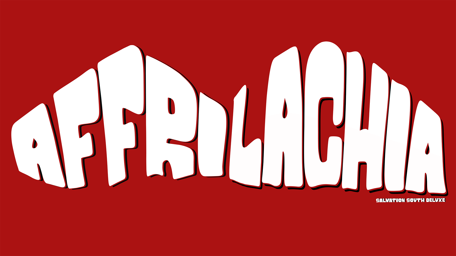 Bold red illustration with the word "Affrilachia," representing Black Appalachian culture, Frank X Walker's Appalachia, and Affrilachian heritage.